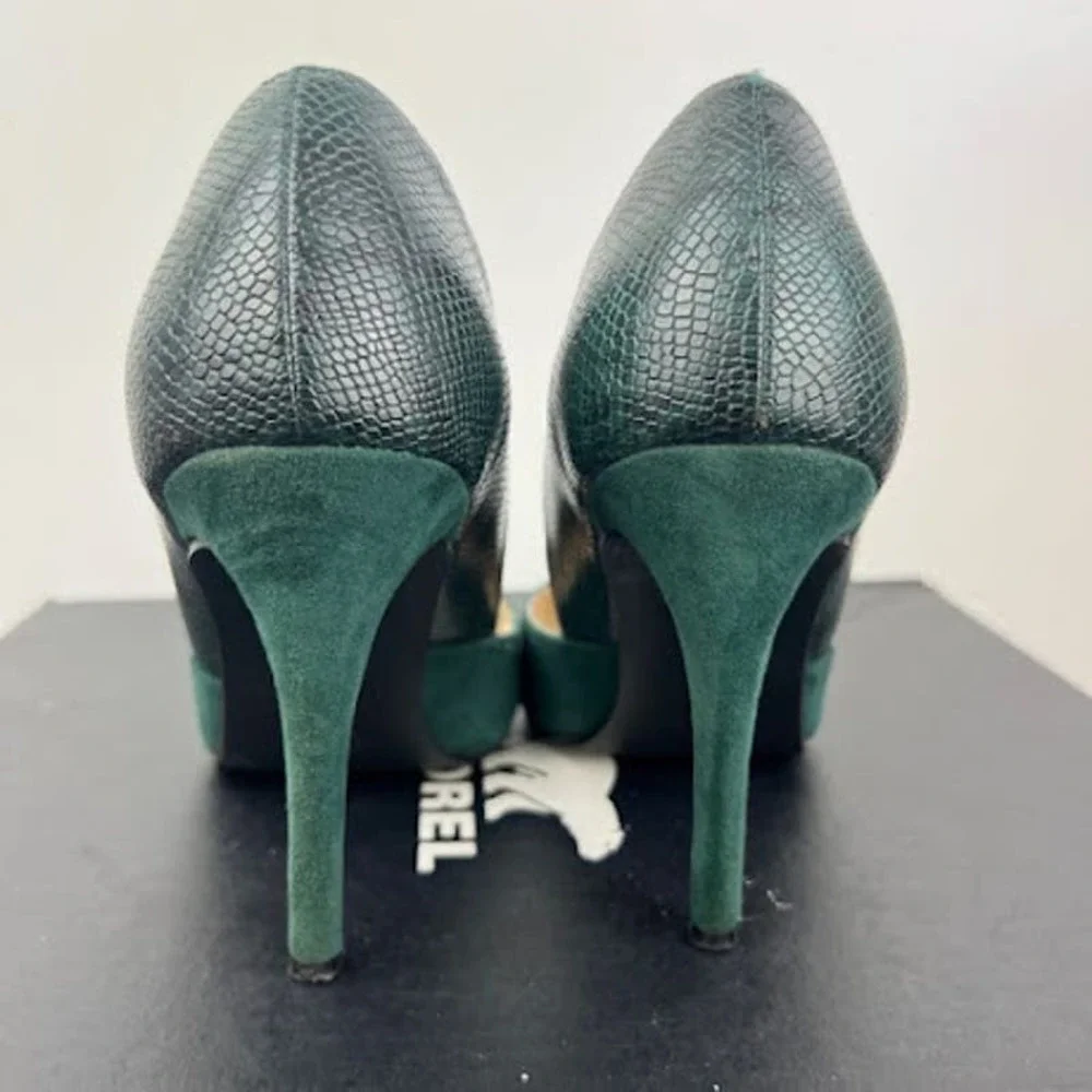 Chinese Laundry green faux leather/suede pumps womens size 7 - Picture 4 of 9
